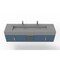 Castello Usa Nile 72" Wall Mounted  Blue Vanity With Gray Top And Gold Handles CB-MC-72BLU-GLD-2053-GR - alternate 5